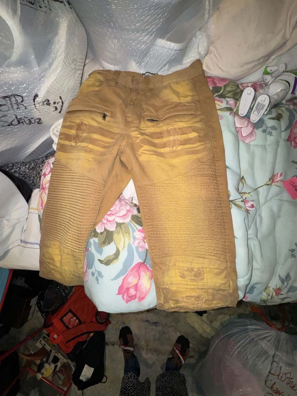 Twenty Two Oz Denim Artisanal Work Shop Distressed Biker Moto Jeans, Size 30x30